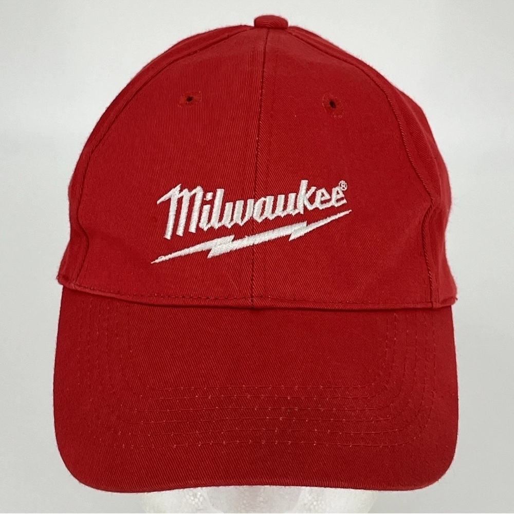 Milwaukee Red Embroidered Baseball Cap grey 5